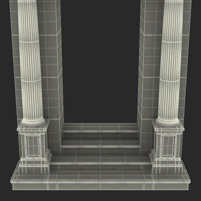 3D model Door With Pediment Greco Roman