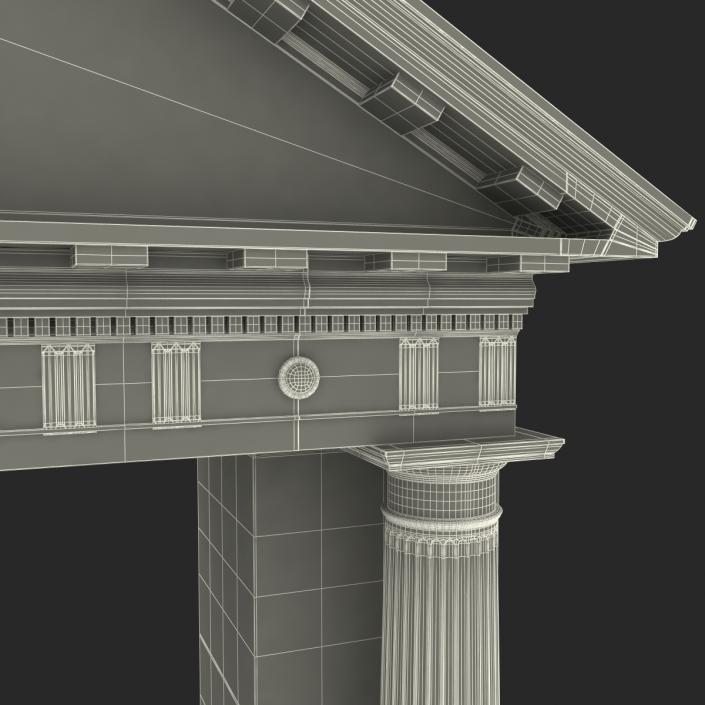 3D model Door With Pediment Greco Roman