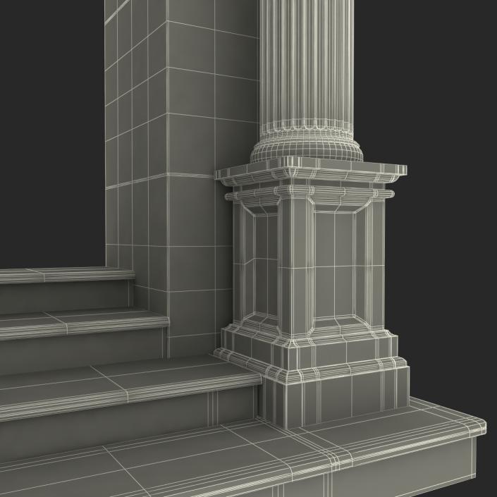 3D model Door With Pediment Greco Roman