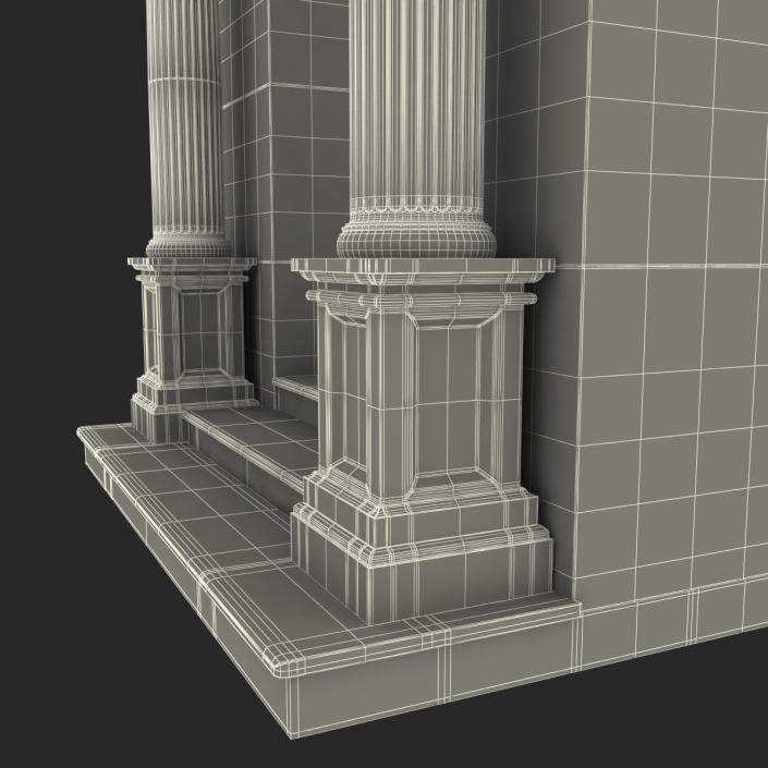 3D model Door With Pediment Greco Roman