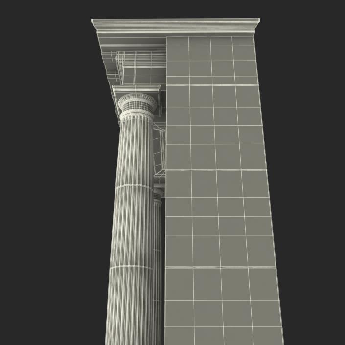 3D model Door With Pediment Greco Roman