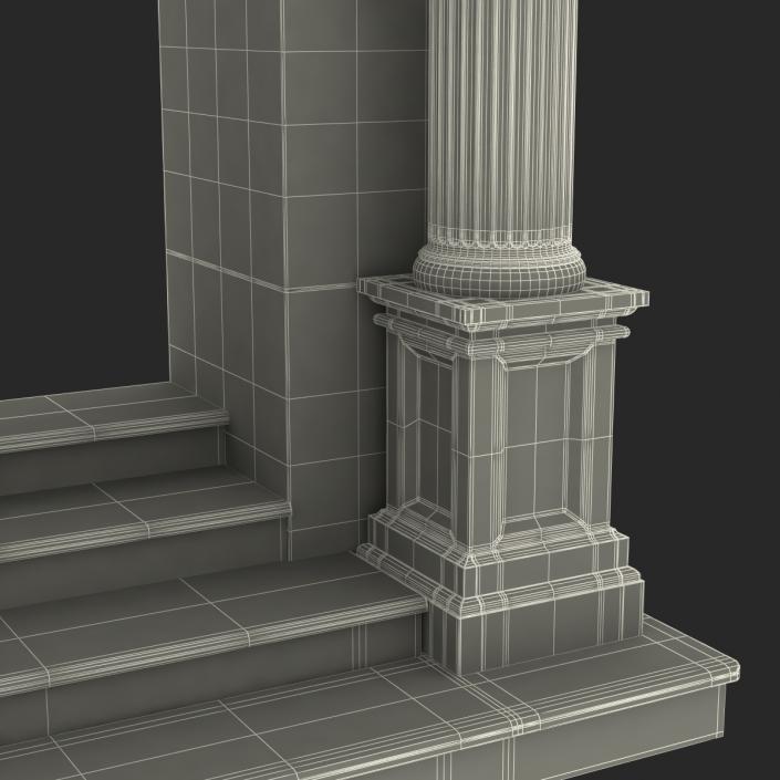 3D model Door With Pediment Greco Roman