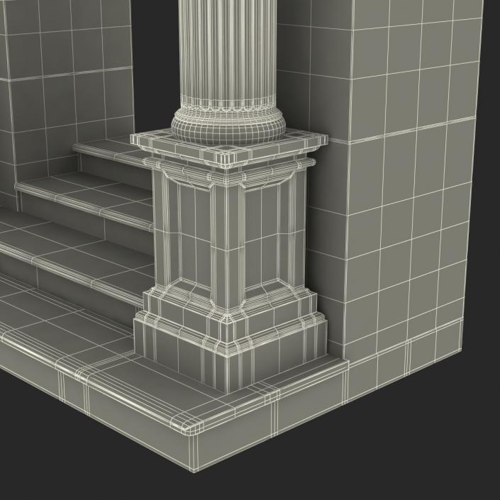 3D model Door With Pediment Greco Roman