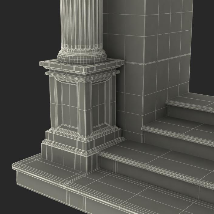 3D model Door With Pediment Greco Roman