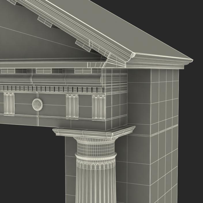 3D model Door With Pediment Greco Roman