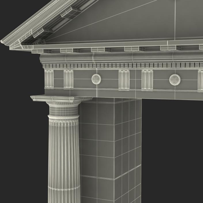 3D model Door With Pediment Greco Roman