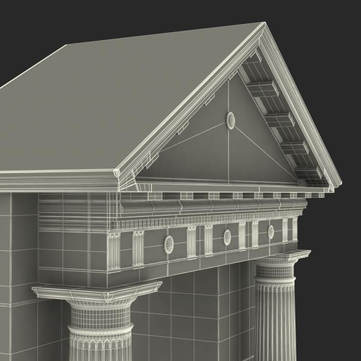 3D model Door With Pediment Greco Roman