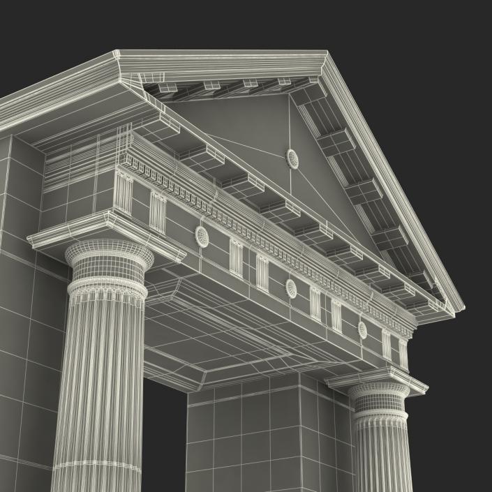 3D model Door With Pediment Greco Roman