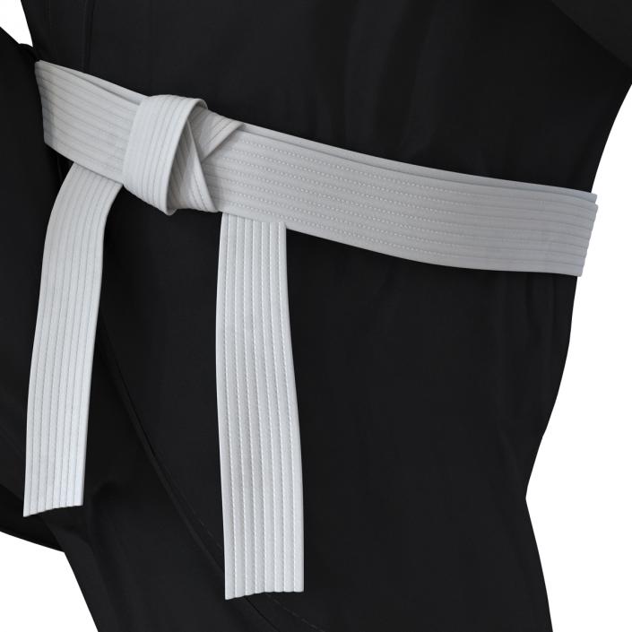 Karate Fighter Pose 3 Black Suit 3D