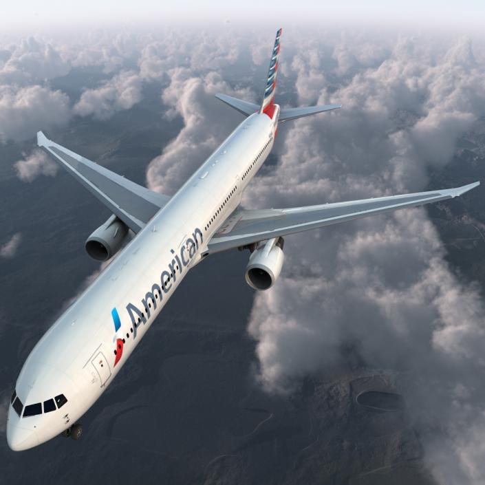 Boeing 767-400ER American Airlines 3D model