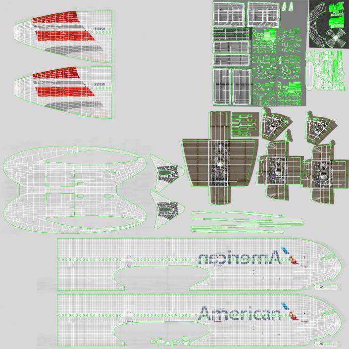 Boeing 767-400ER American Airlines 3D model