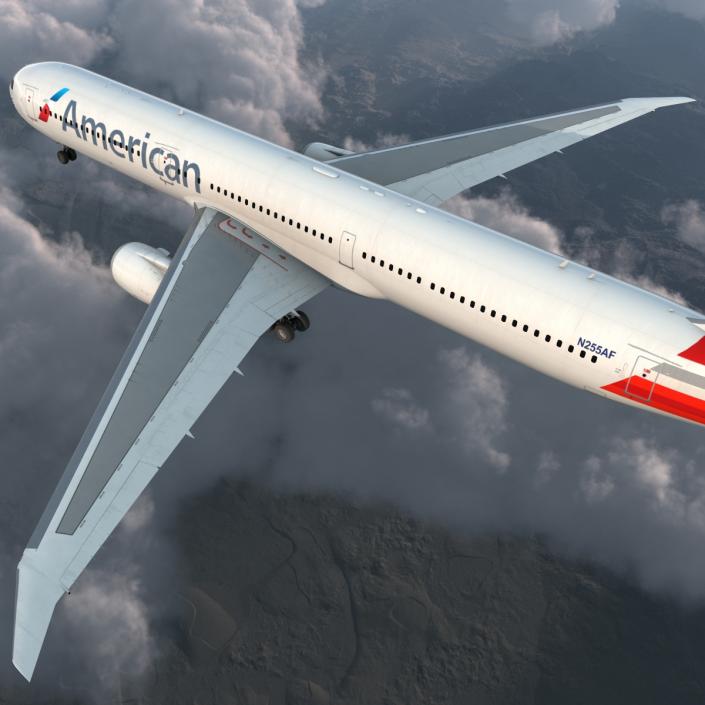 3D Boeing 767-400ER American Airlines Rigged