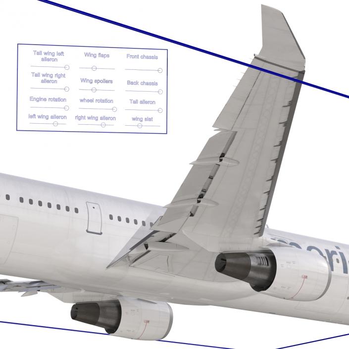 3D Boeing 767-400ER American Airlines Rigged