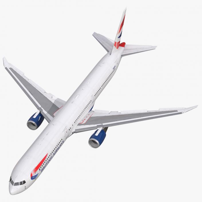 Boeing 767-400ER British Airways Rigged 3D model