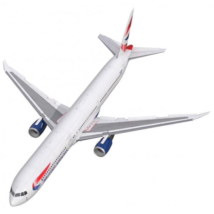 Boeing 767-400ER British Airways Rigged 3D model