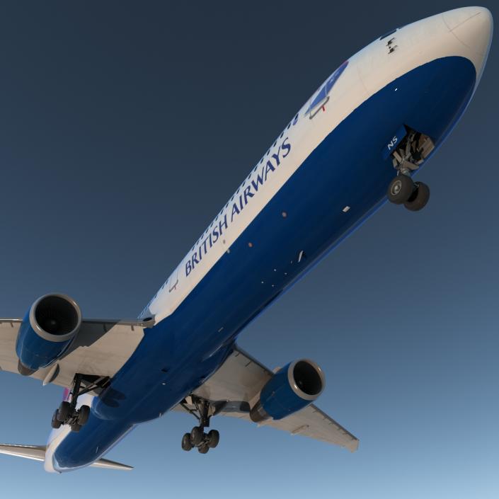 Boeing 767-400ER British Airways Rigged 3D model