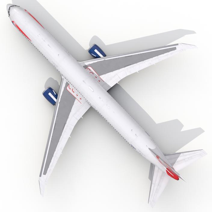 Boeing 767-400ER British Airways Rigged 3D model