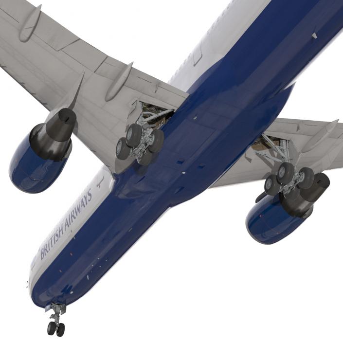 Boeing 767-400ER British Airways Rigged 3D model