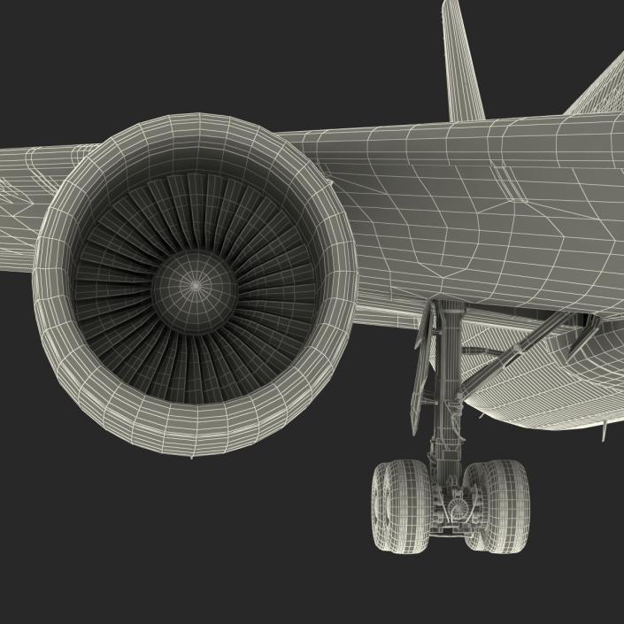 Boeing 767-400ER British Airways Rigged 3D model