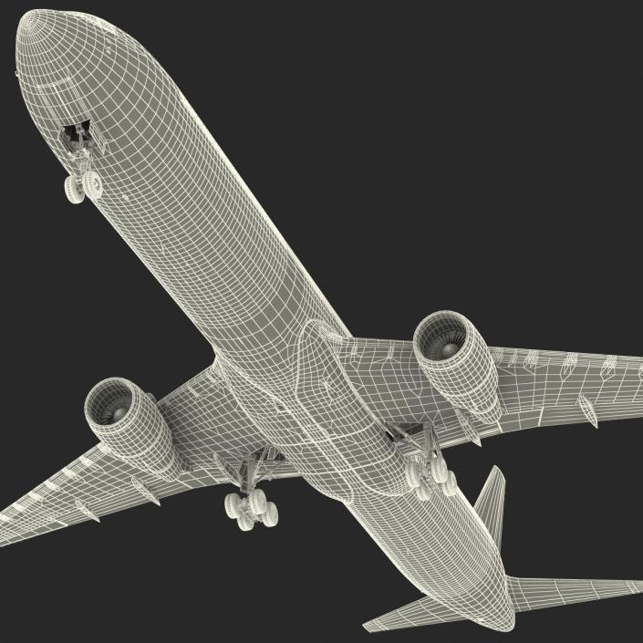 Boeing 767-400ER British Airways Rigged 3D model