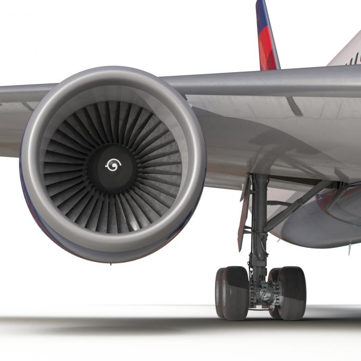 Boeing 767-400ER Delta Air Lines Rigged 3D model