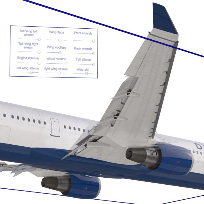 Boeing 767-400ER Delta Air Lines Rigged 3D model