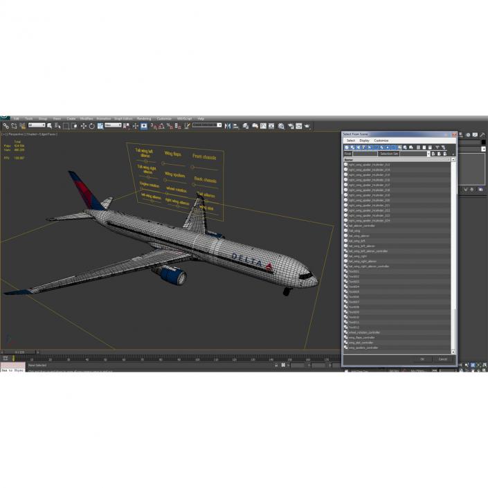 Boeing 767-400ER Delta Air Lines Rigged 3D model