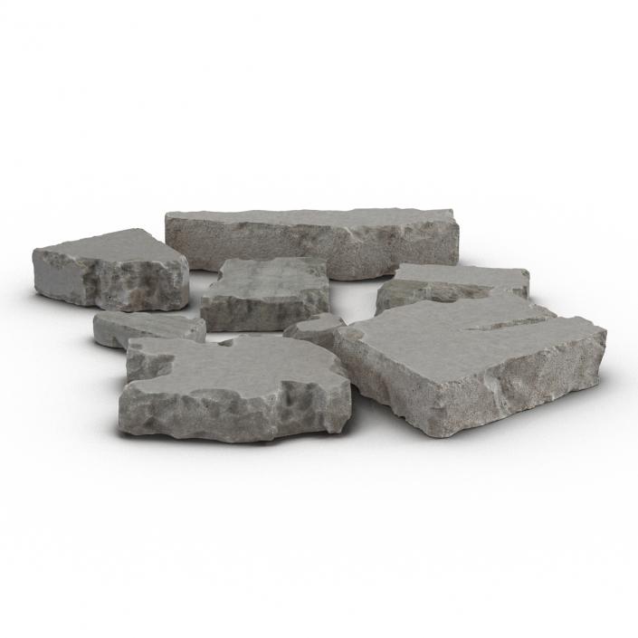 Concrete Chunks Set 3D model