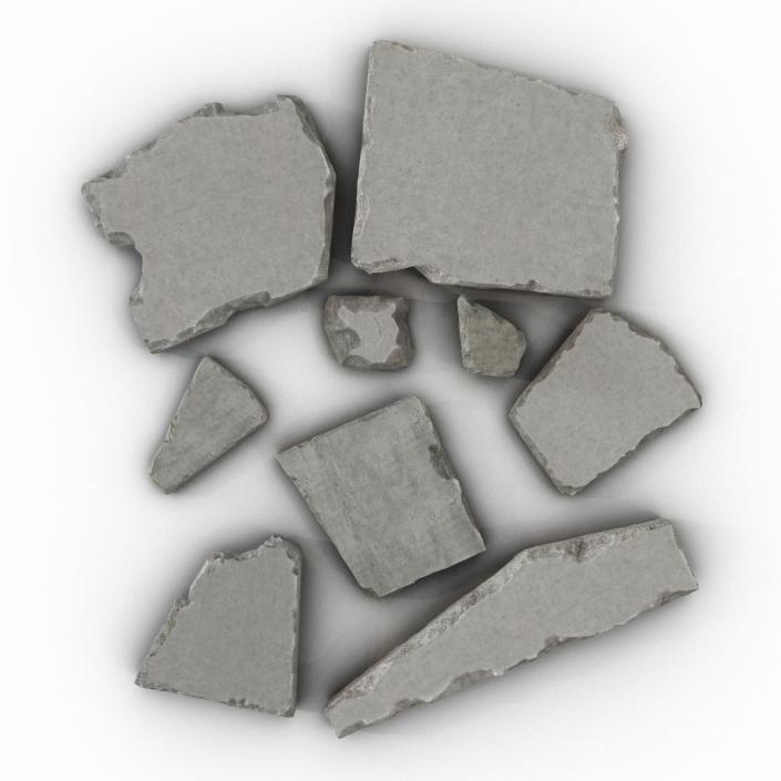 Concrete Chunks Set 3D model