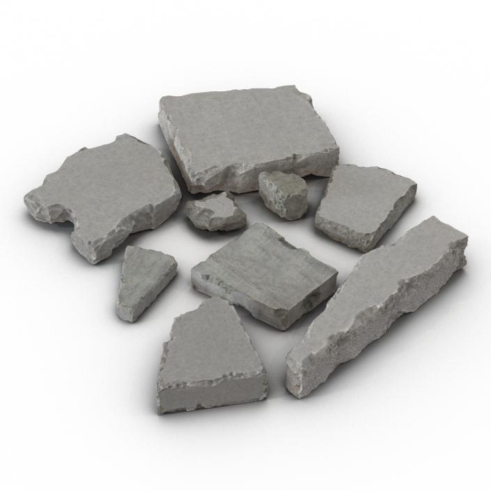 Concrete Chunks Set 3D model