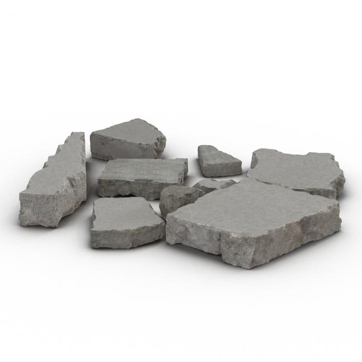 Concrete Chunks Set 3D model