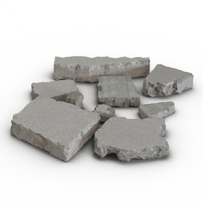 Concrete Chunks Set 3D model