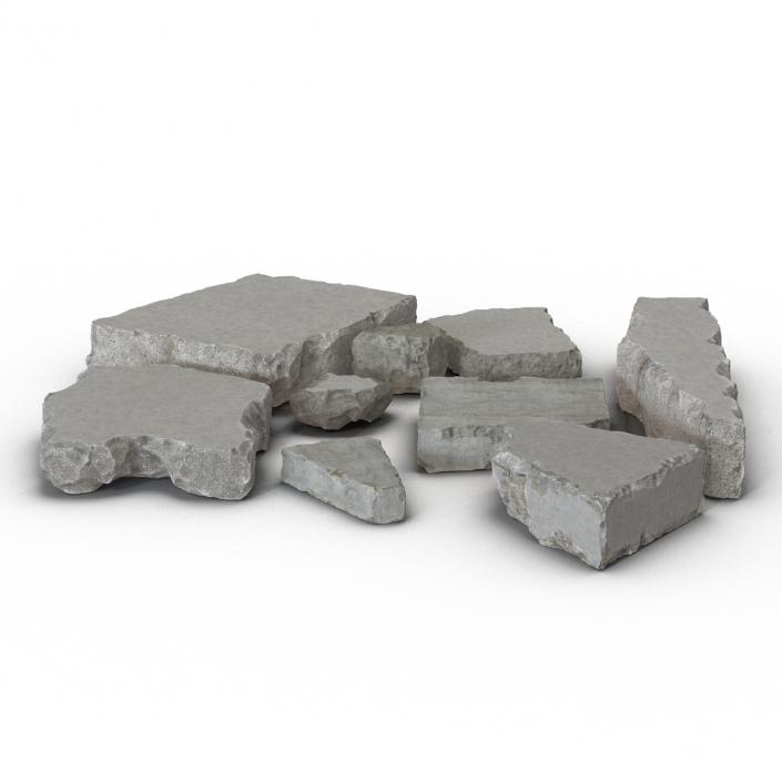 Concrete Chunks Set 3D model