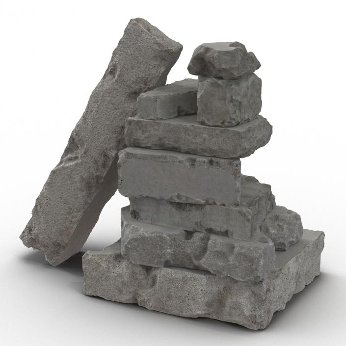 Concrete Chunks Set 3D model