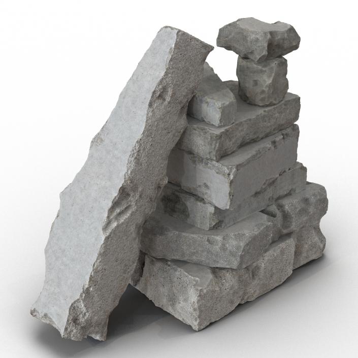 Concrete Chunks Set 3D model