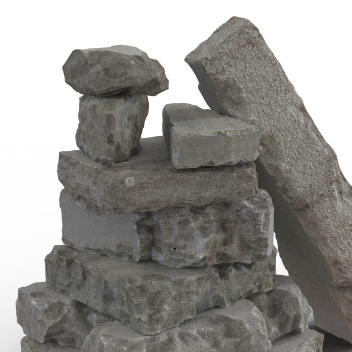 Concrete Chunks Set 3D model