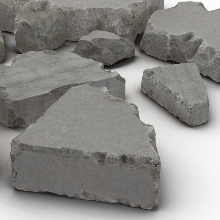 Concrete Chunks Set 3D model