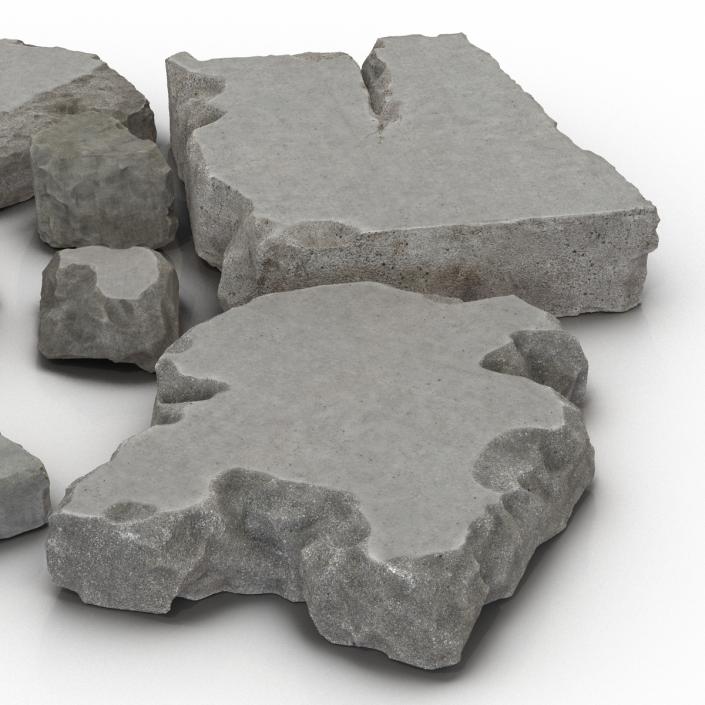 Concrete Chunks Set 3D model