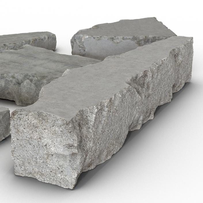 Concrete Chunks Set 3D model