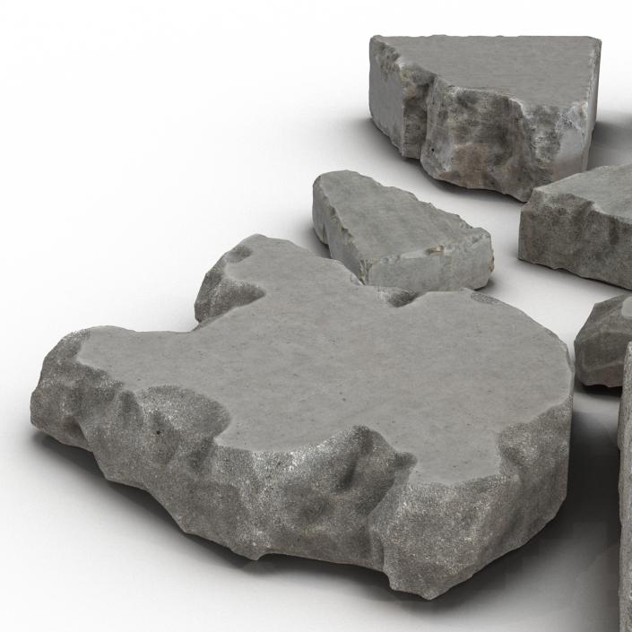 Concrete Chunks Set 3D model