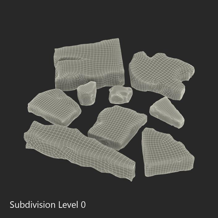 Concrete Chunks Set 3D model