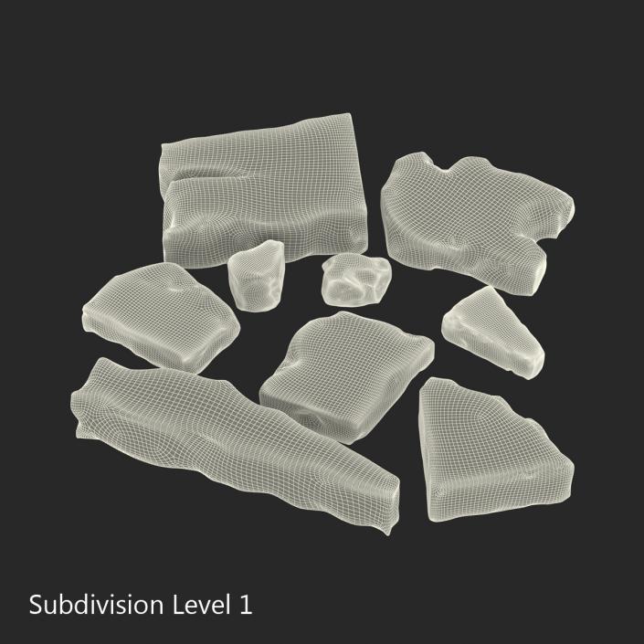 Concrete Chunks Set 3D model