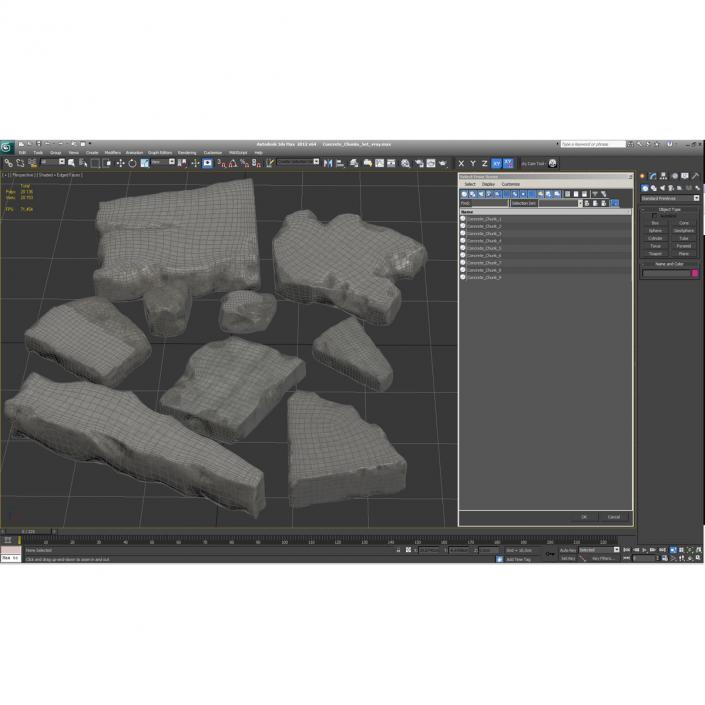 Concrete Chunks Set 3D model