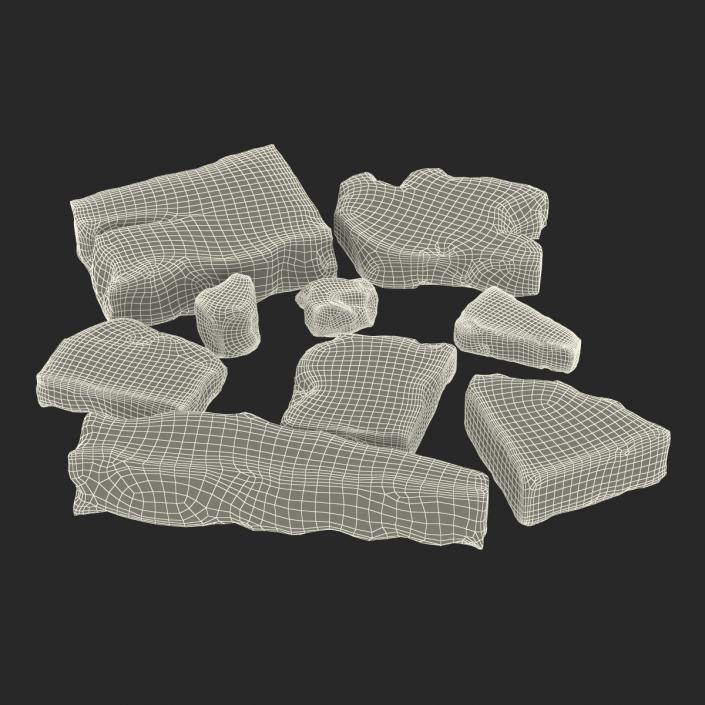 Concrete Chunks Set 3D model