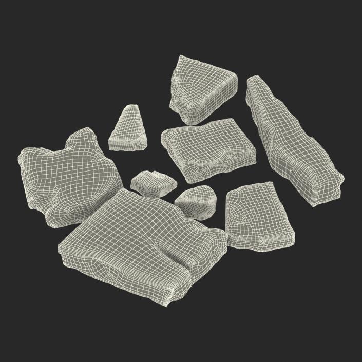 Concrete Chunks Set 3D model