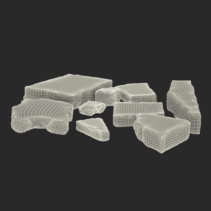 Concrete Chunks Set 3D model