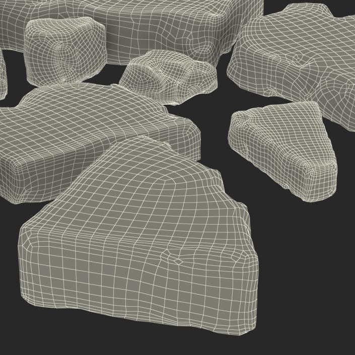 Concrete Chunks Set 3D model