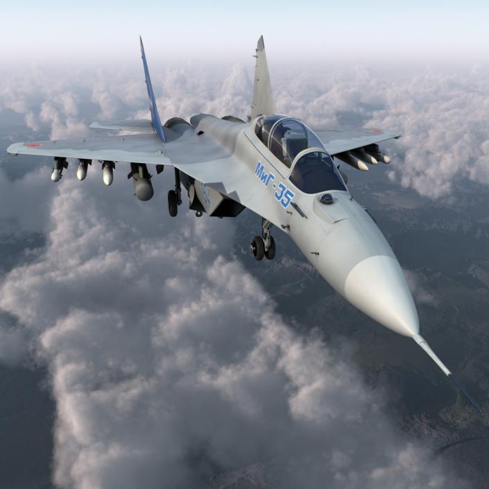 3D Russian Jet Fighter Mikoyan MiG-35 Rigged