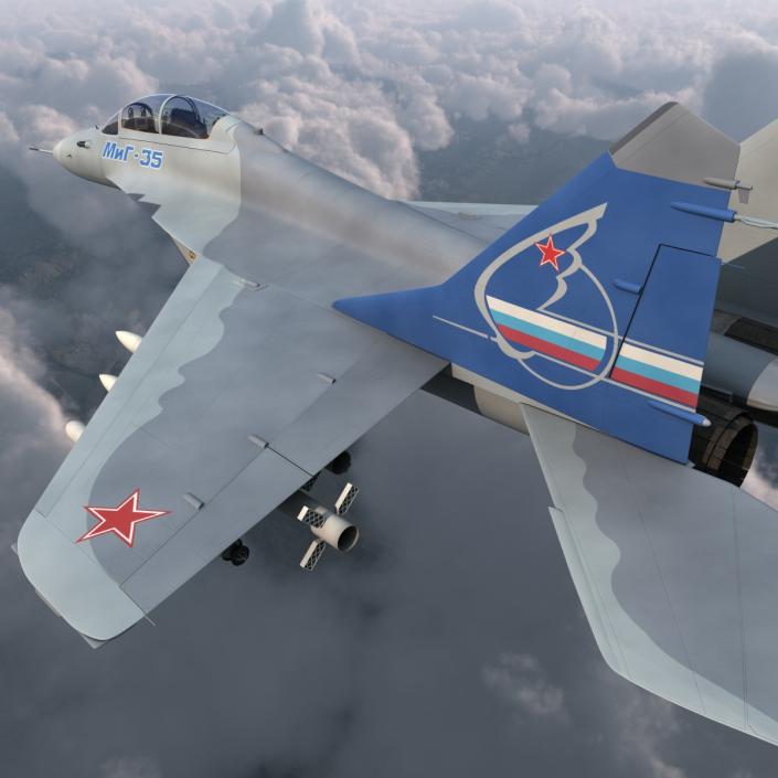 3D Russian Jet Fighter Mikoyan MiG-35 Rigged