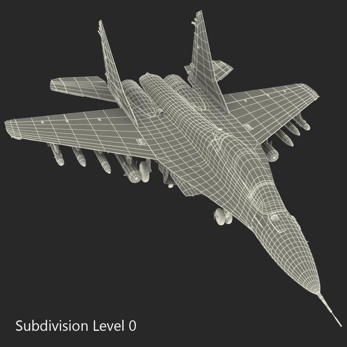 3D Russian Jet Fighter Mikoyan MiG-35 Rigged